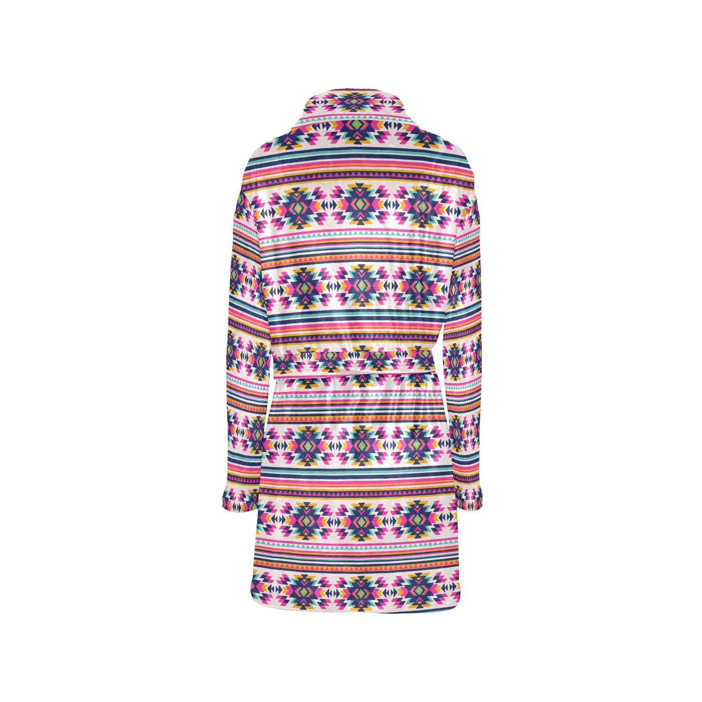 Indian Navajo Neon Themed Design Print Women's Fleece Robe