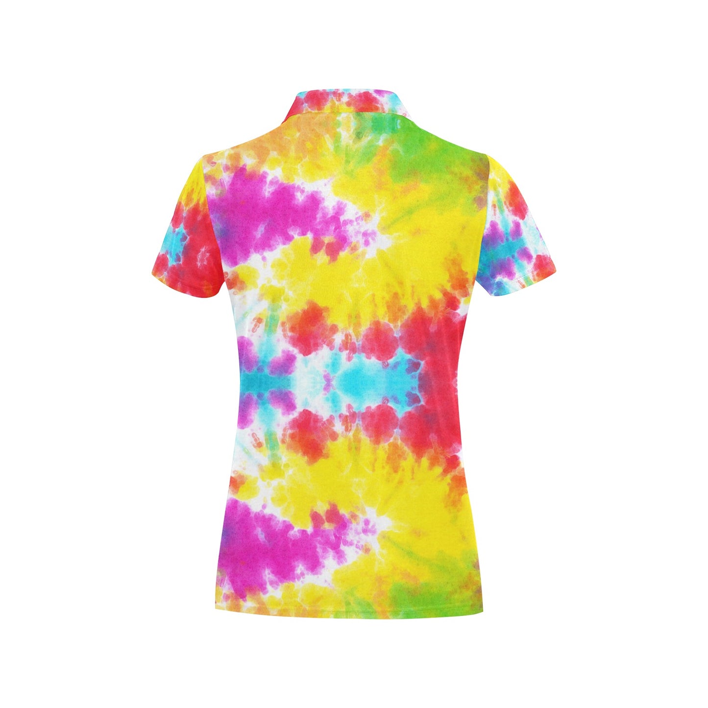 Tie Dye Rainbow Themed Print Women's Polo Shirt