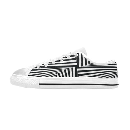 Vortex Print Design LKS302 Women's White Low Top Shoes