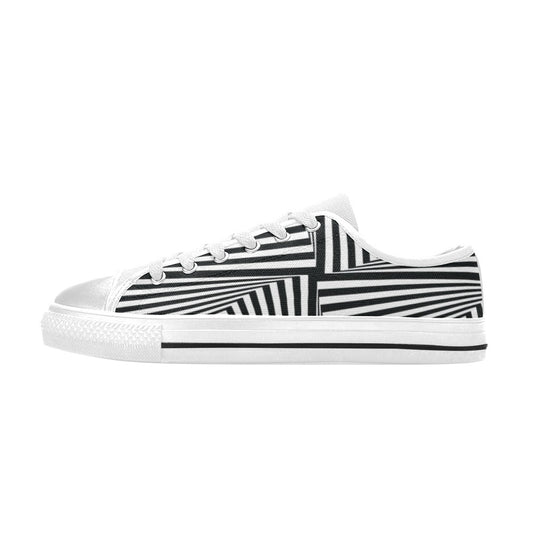 Vortex Print Design LKS302 Women's White Low Top Shoes