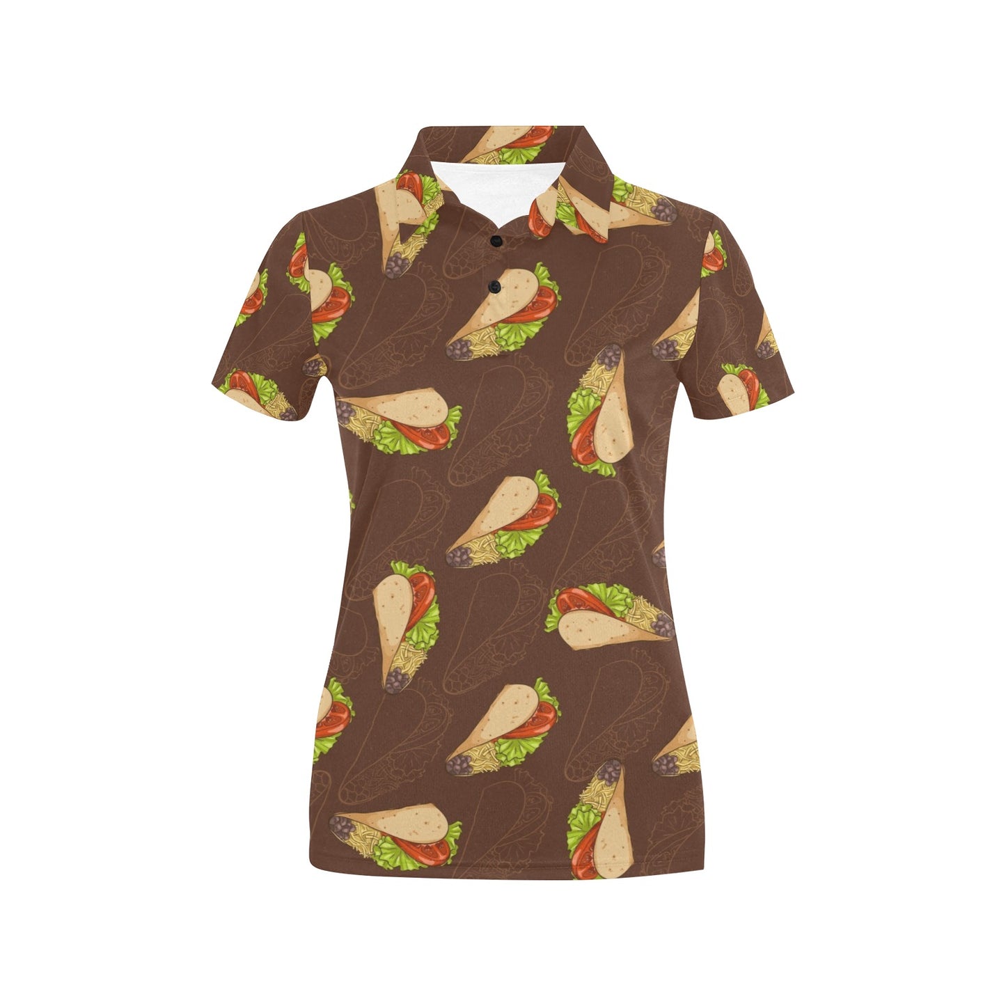 Taco Pattern Print Design TC08 Women's Polo Shirt
