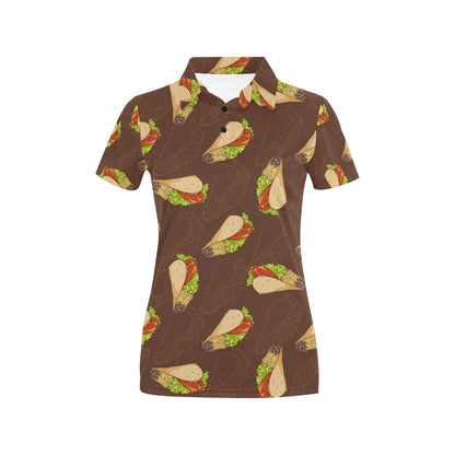 Taco Pattern Print Design TC08 Women's Polo Shirt
