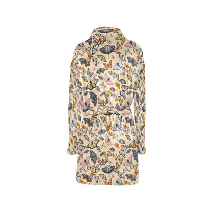 Butterfly Pattern Print Design 04 Women's Fleece Robe