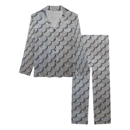 Armor Scales Pattern Print Design 03 Women's Long Pajama Set