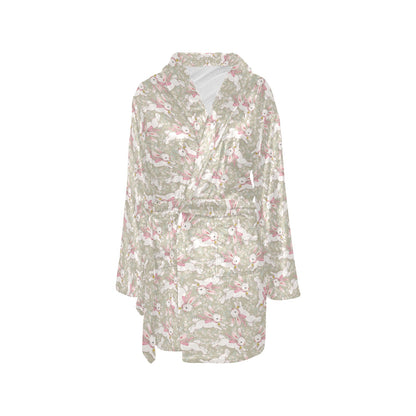 Bunny Pattern Print Design 06 Women's Fleece Robe