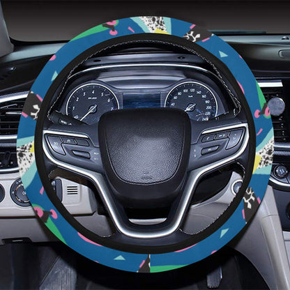 Skateboard Print Design LKS302 Steering Wheel Cover with Elastic Edge