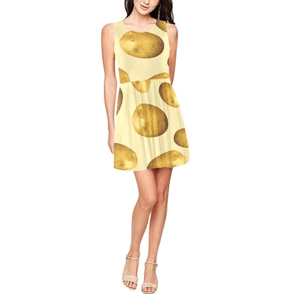 Potato Pattern Print Design A01 Sleeveless Dress