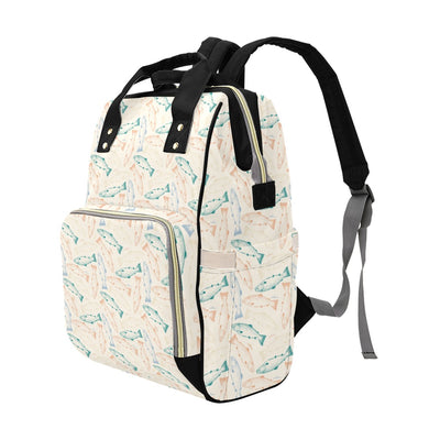 Salmon Fish Print Design LKS305 Diaper Bag Backpack