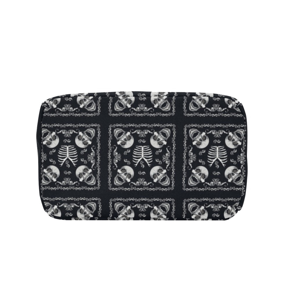 Bandana Skull Black White Print Design LKS306 Insulated Lunch Bag