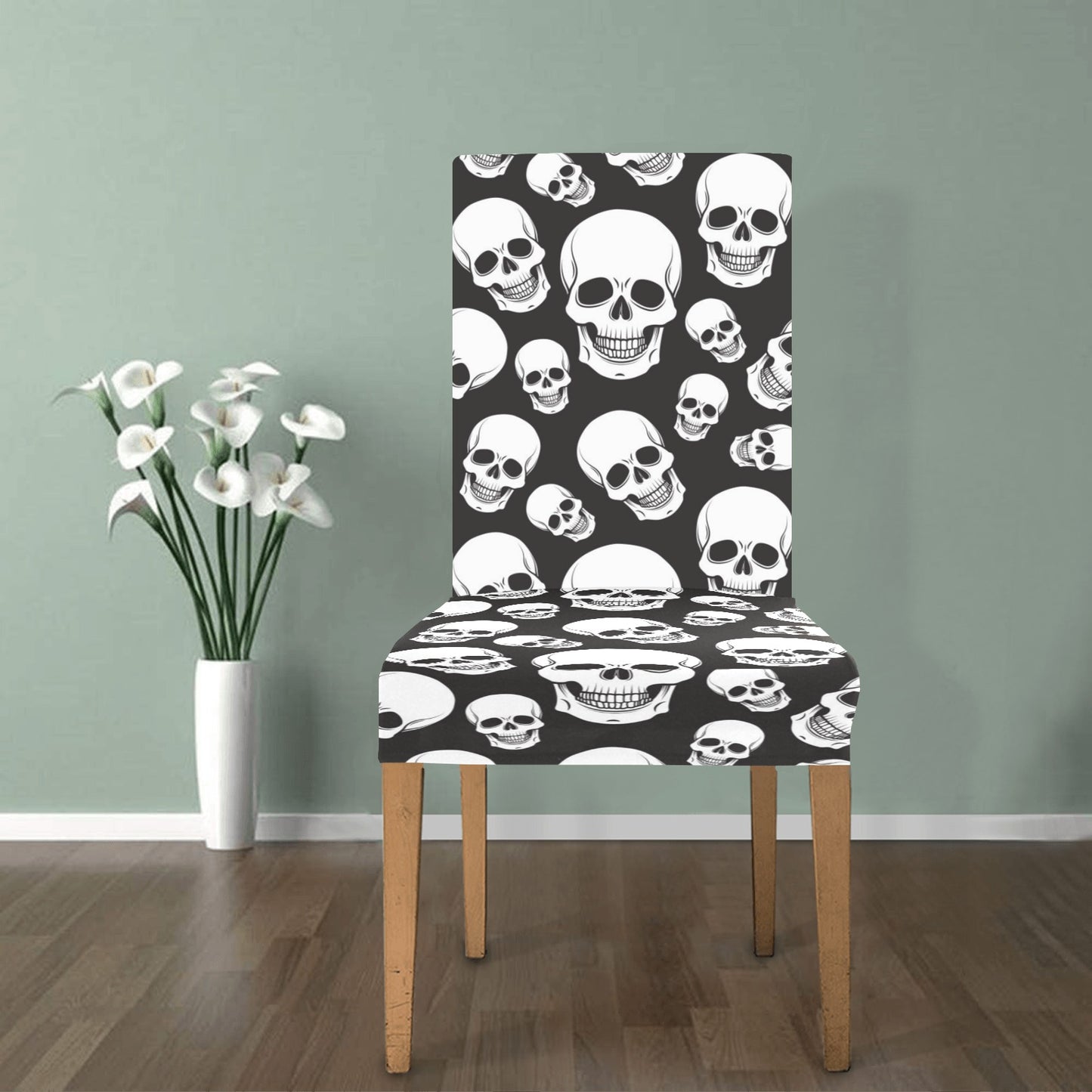 Skull Print Design LKS301 Dining Chair Slipcover