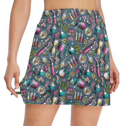 Science Print Design LKS304 17" Golf & Pickleball Skort with Pockets