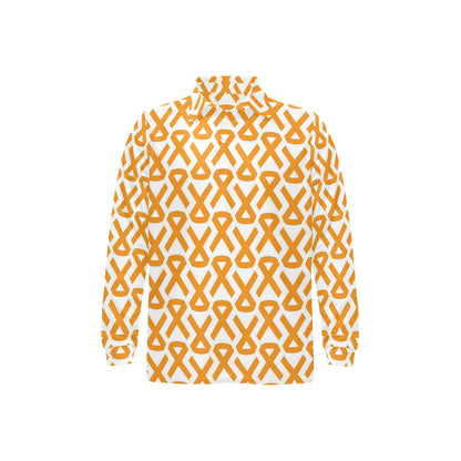 Appendix cancer Pattern Print Design 02 Long Sleeve Polo Shirt For Men's