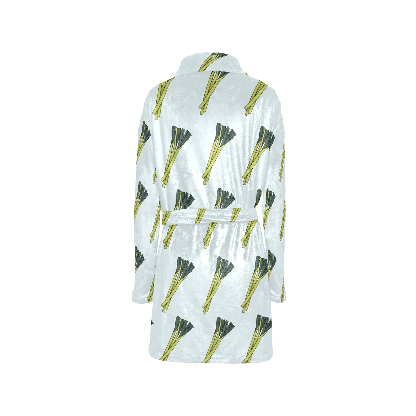 Leek Pattern Print Design 03 Women's Fleece Robe