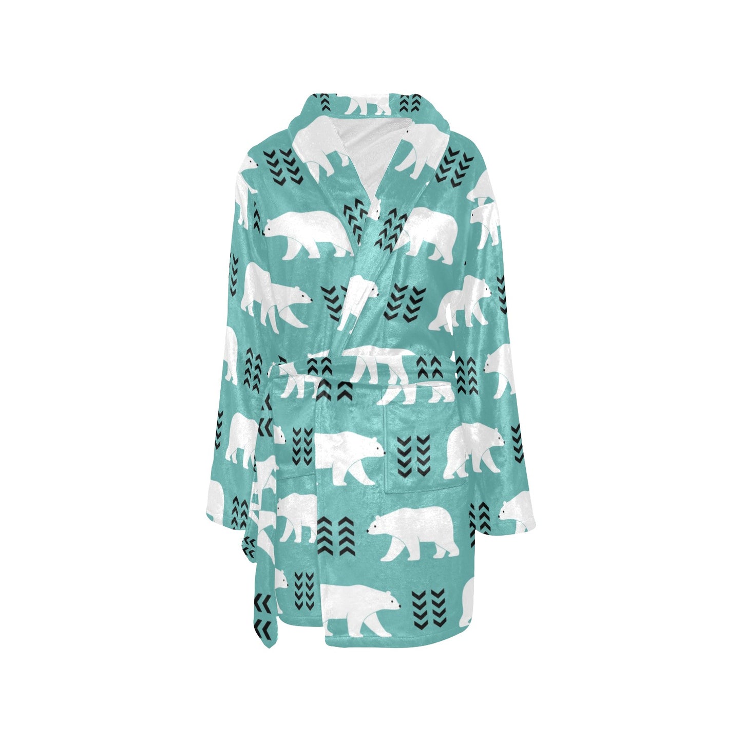 Polar Bear Pattern Print Design A05 Women's Fleece Robe