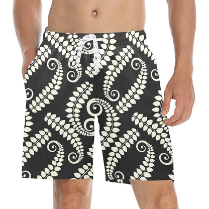 Fern Leave Print Pattern Men's Swim Trunks Beach Shorts