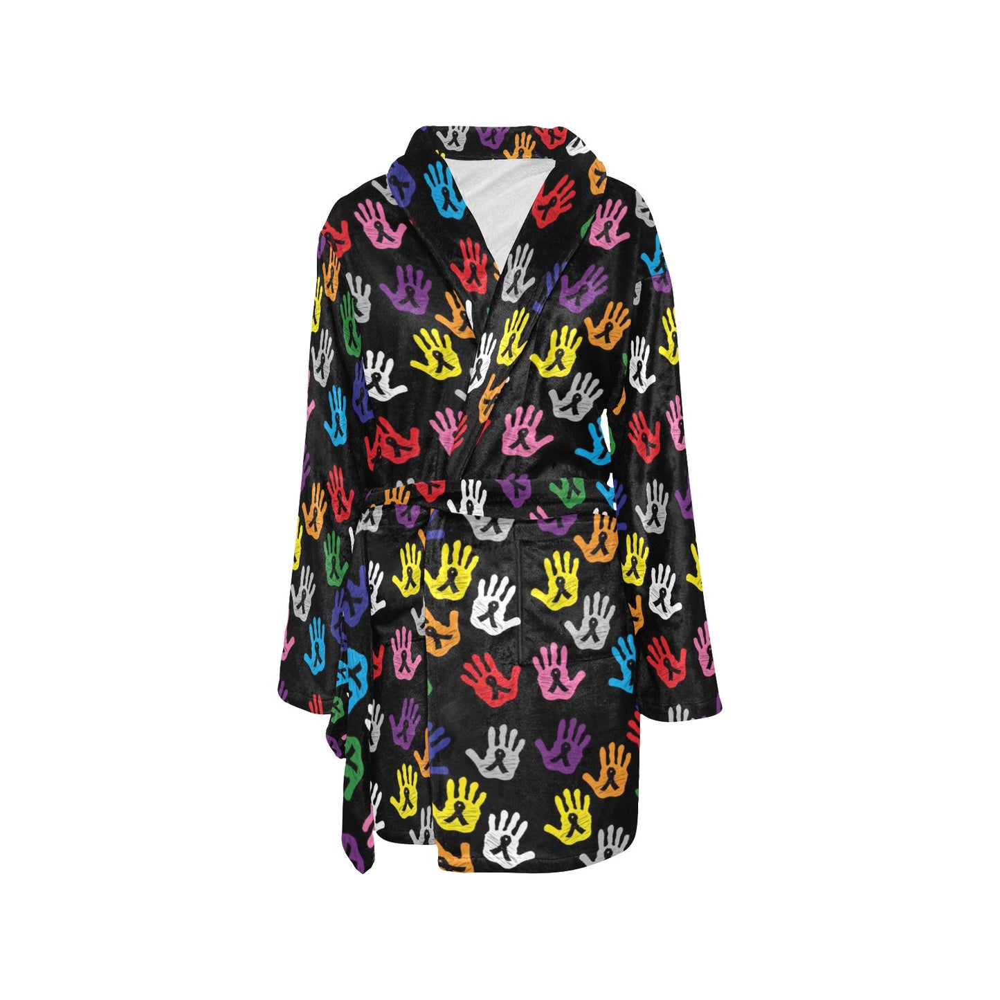 Cancer Awareness Pattern Print Design 04 Women's Fleece Robe