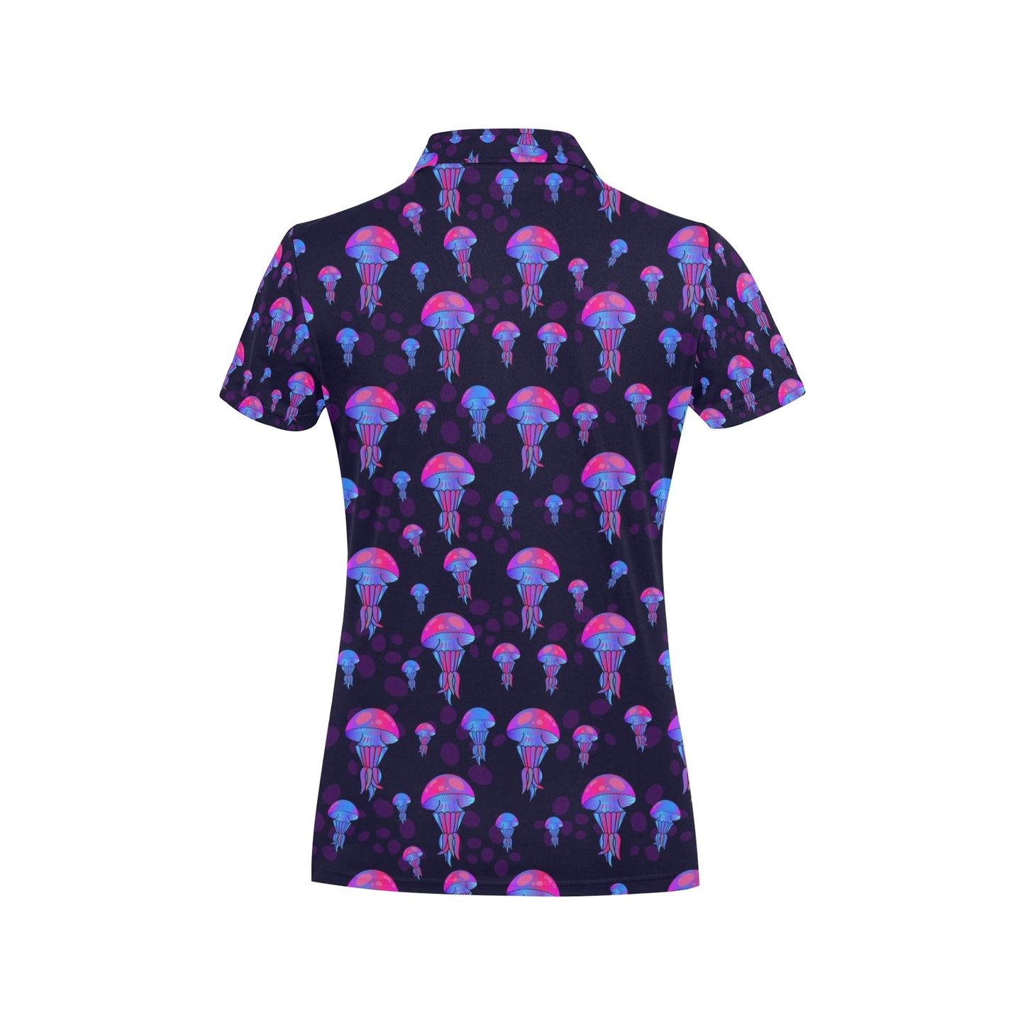 Jellyfish Neon Print Women's Polo Shirt
