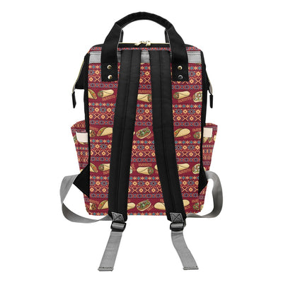 Burrito Taco Print Design LKS302 Diaper Bag Backpack