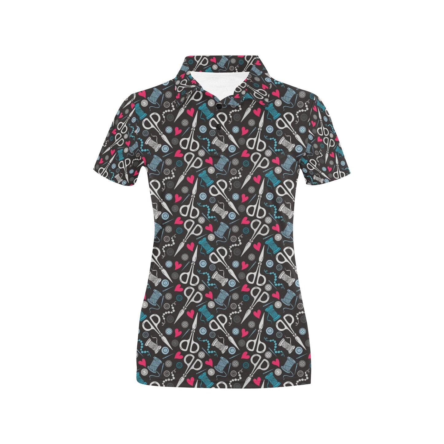 Sewing Equipment Print Design LKS305 Women's Polo Shirt