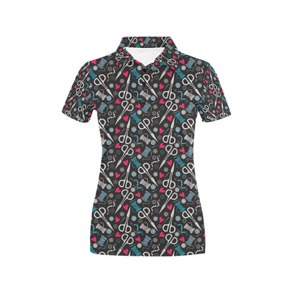 Sewing Equipment Print Design LKS305 Women's Polo Shirt