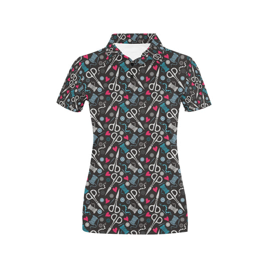 Sewing Equipment Print Design LKS305 Women's Polo Shirt