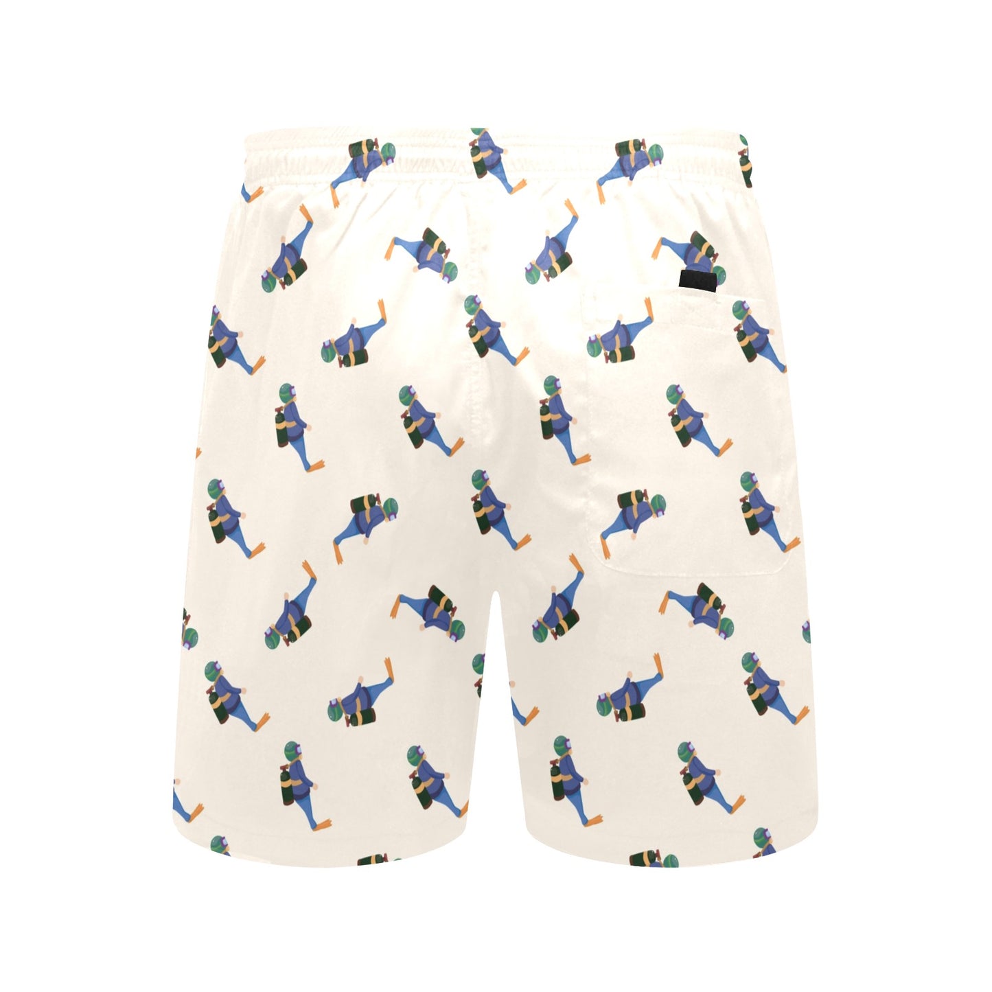 Scuba Driver Print Design LKS301 Men's Swim Trunks Beach Shorts