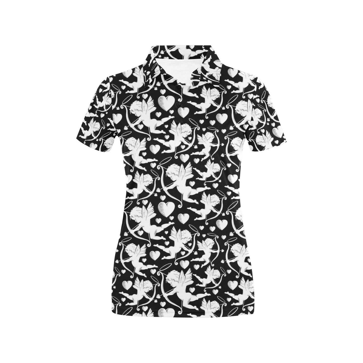 Cupid Pattern Print Design 04 Women's Polo Shirt