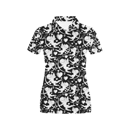 Cupid Pattern Print Design 04 Women's Polo Shirt
