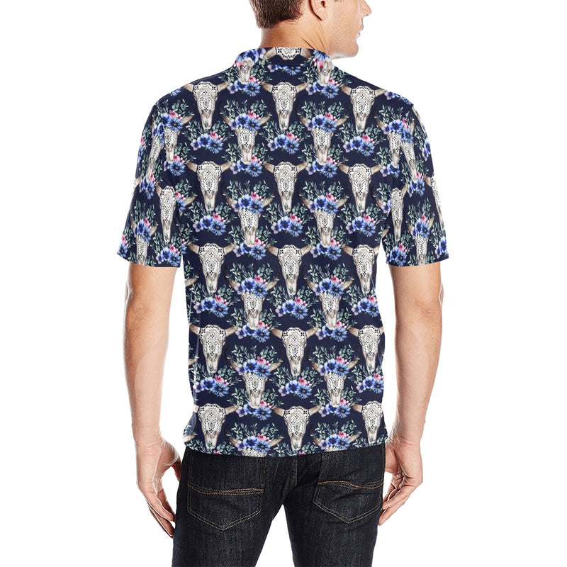 Buffalo Head Print Design LKS402 Men Polo Shirt