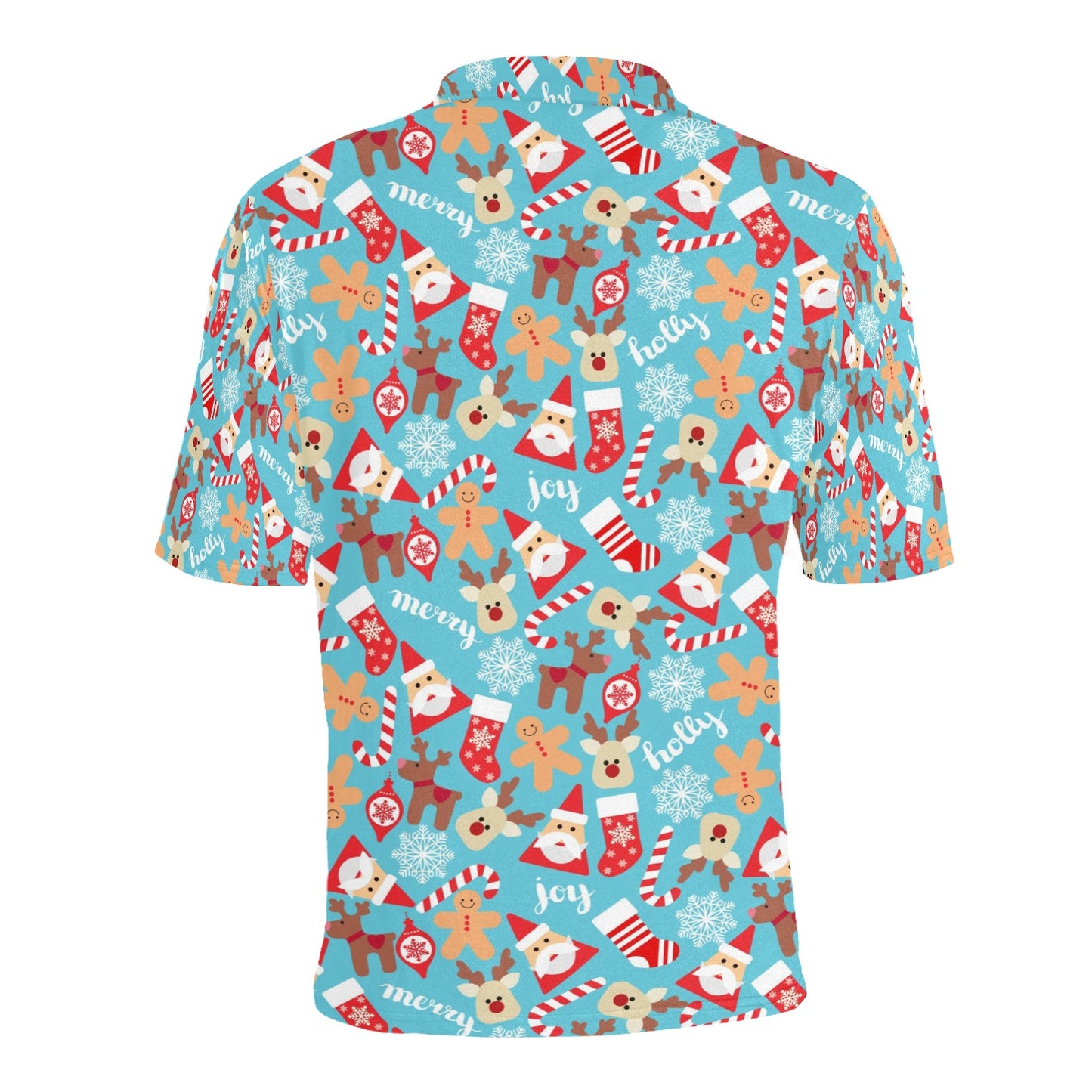 Santa Christmas Themed Print Design LKS306 Men Polo Shirt
