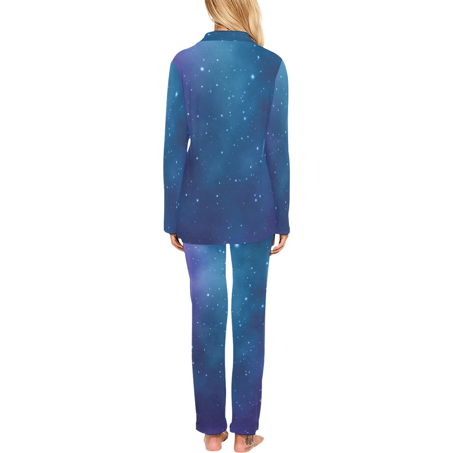 Nebula Pattern Print Design A01 Women's Long Pajama Set