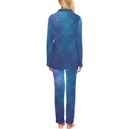 Nebula Pattern Print Design A01 Women's Long Pajama Set