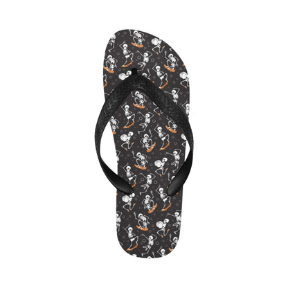 Skateboard With Skeleton Print Design LKS303 Flip Flops