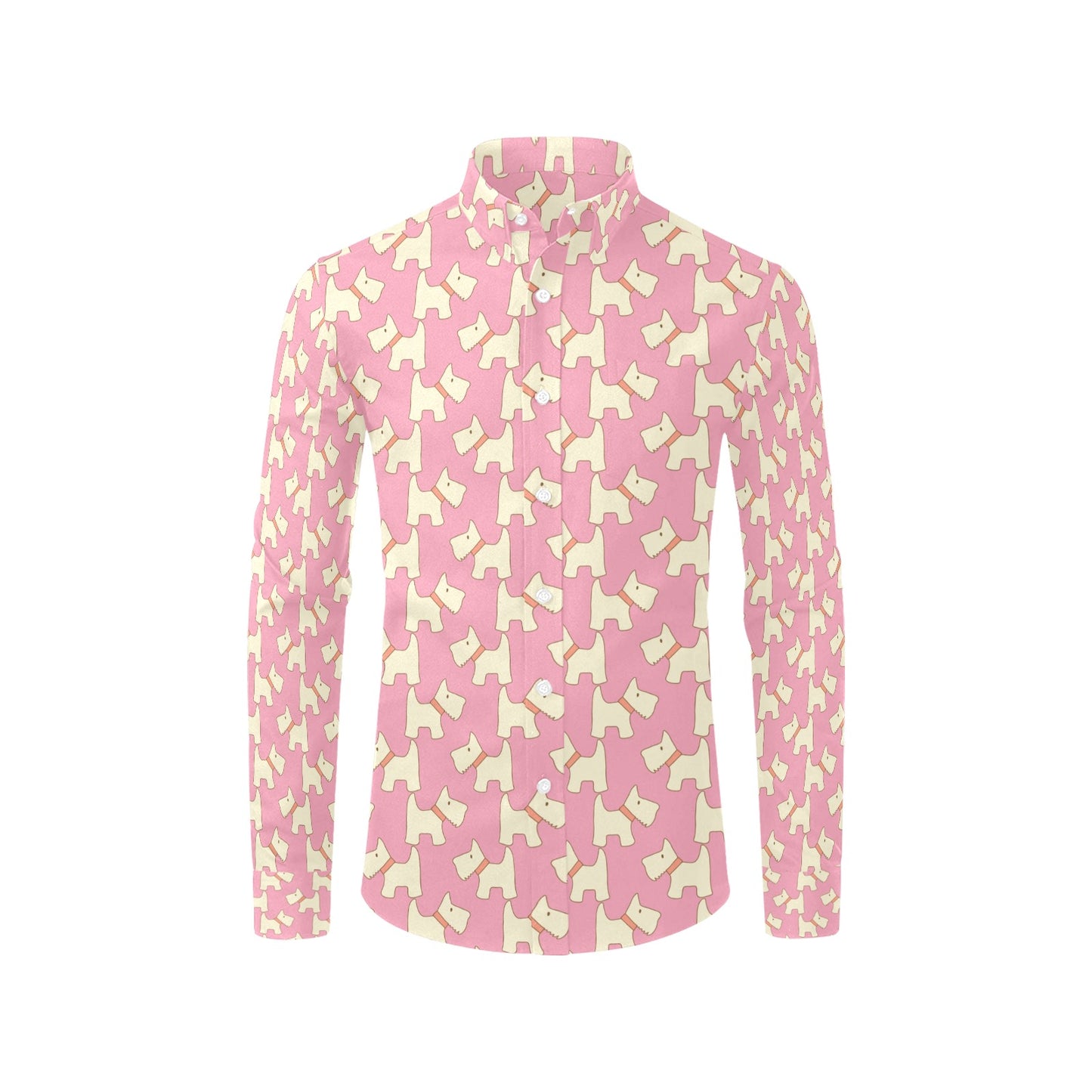 Scottish Terriers Print Design LKS306 Men's Long Sleeve Dress Shirt