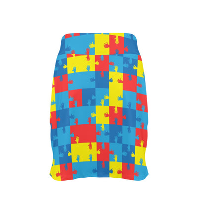 Autism Awareness Design Themed Print 17" Golf & Pickleball Skort with Pockets