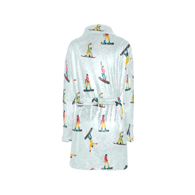 Snowboard Print Design LKS304 Women's Fleece Robe