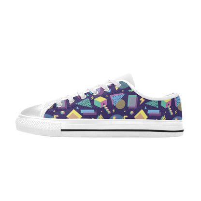 Geometric Print Design LKS401 Women's White Low Top Shoes