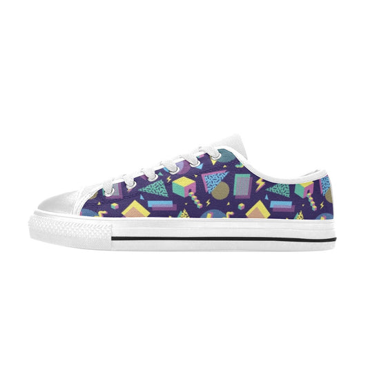 Geometric Print Design LKS401 Women's White Low Top Shoes