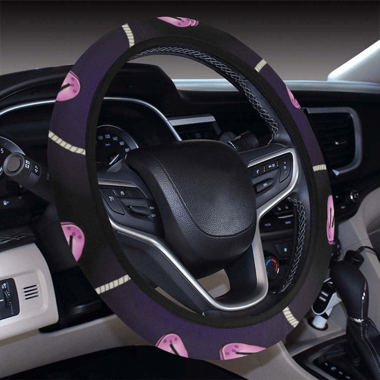 Electric Guitar Print Design LKS405 Steering Wheel Cover with Elastic Edge