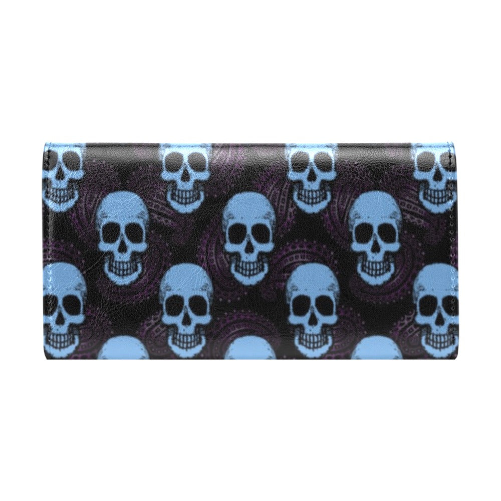 Skull Print Design LKS3012 Women's Trifold Wallet