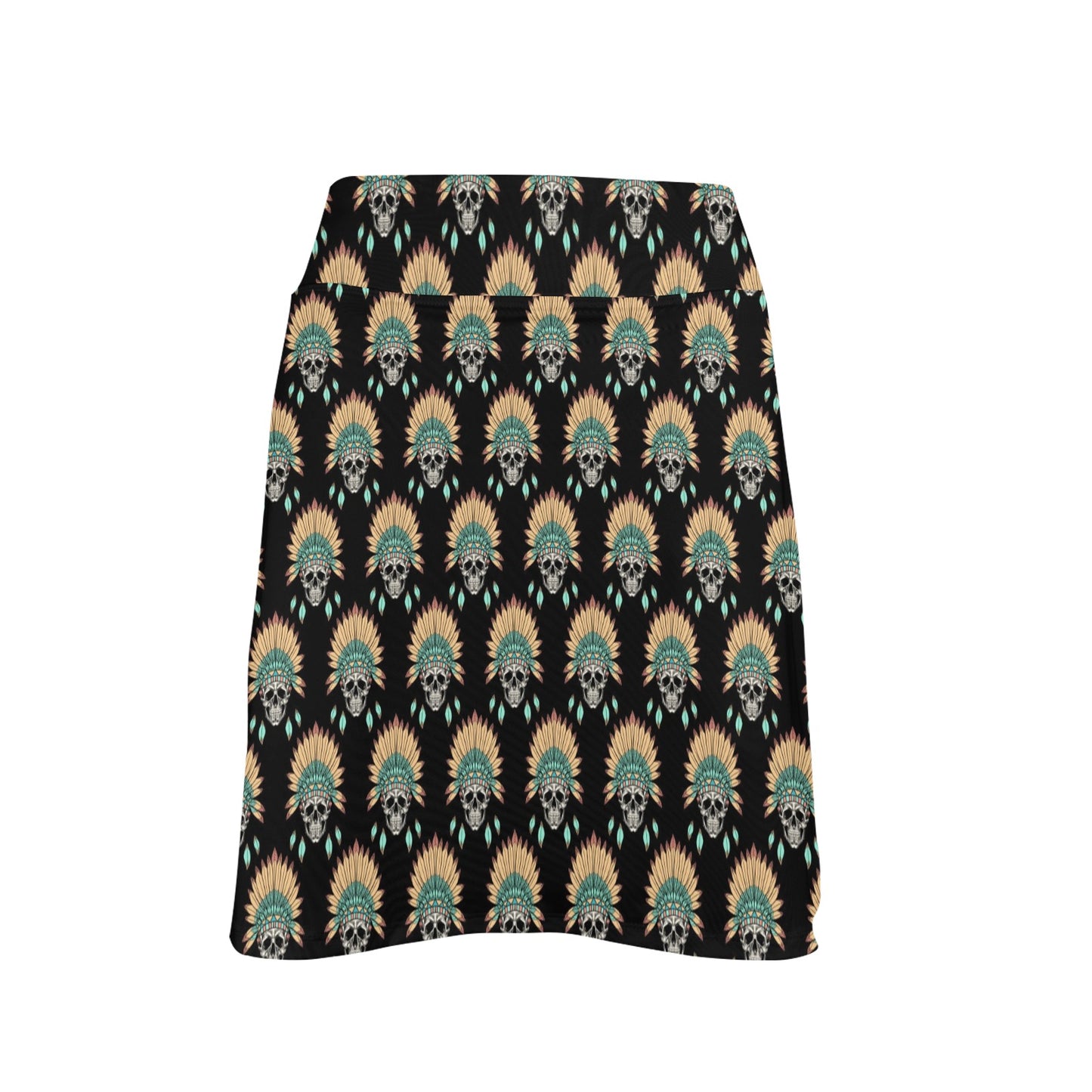 American indian Skull Pattern 17" Golf & Pickleball Skort with Pockets
