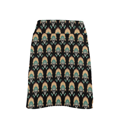 American indian Skull Pattern 17" Golf & Pickleball Skort with Pockets