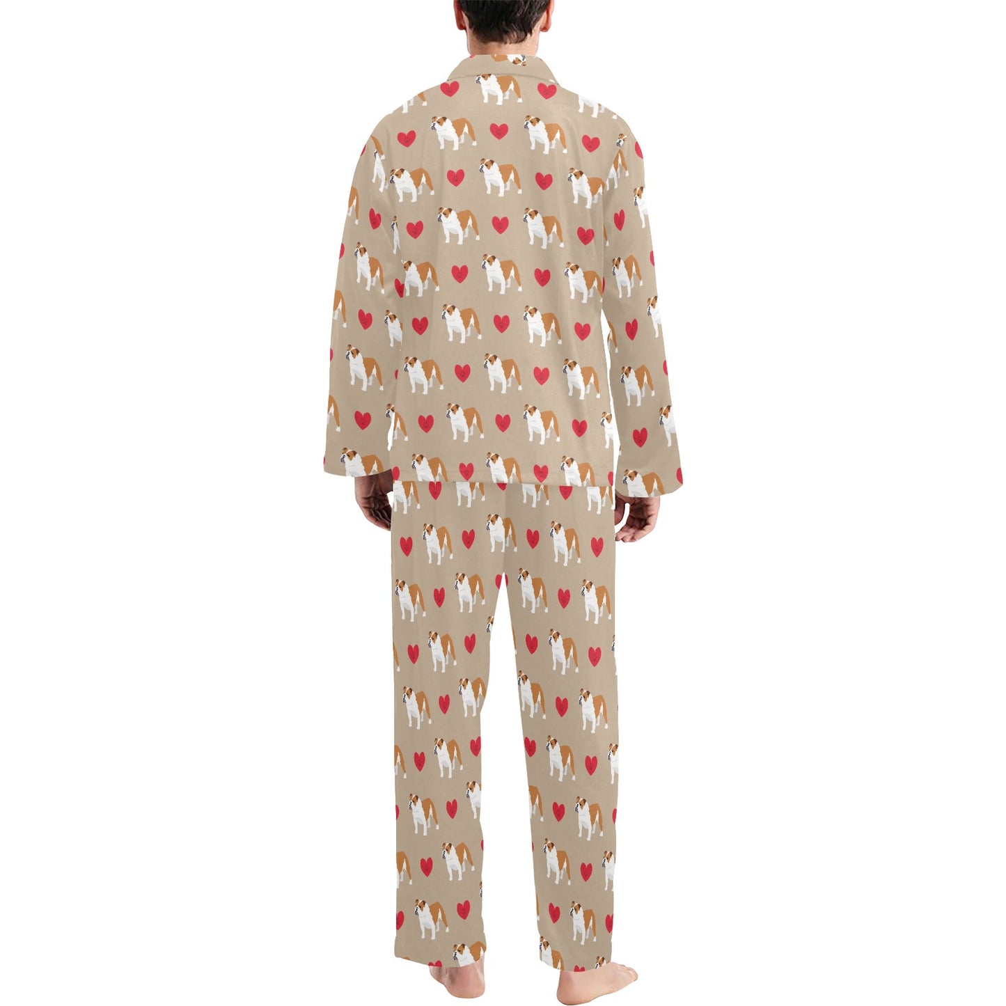 Bulldogs Pattern Print Design 02 Men's Long Pajama Set