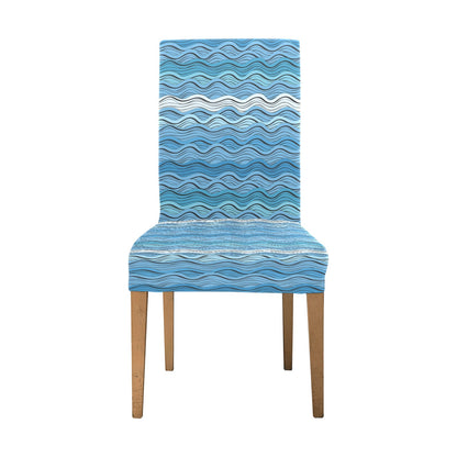 Wave Print Design LKS301 Dining Chair Slipcover