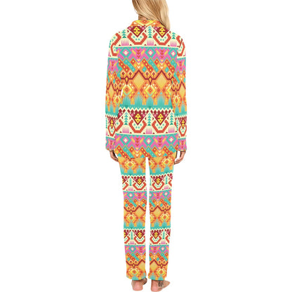 Aztec Pattern Print Design 03 Women's Long Pajama Set