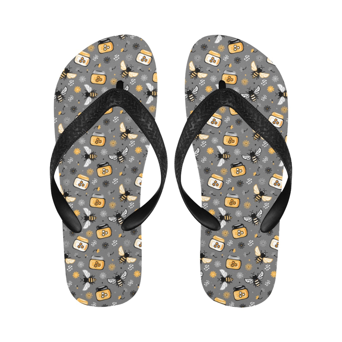 Honey Bee Print Design LKS301 Flip Flops