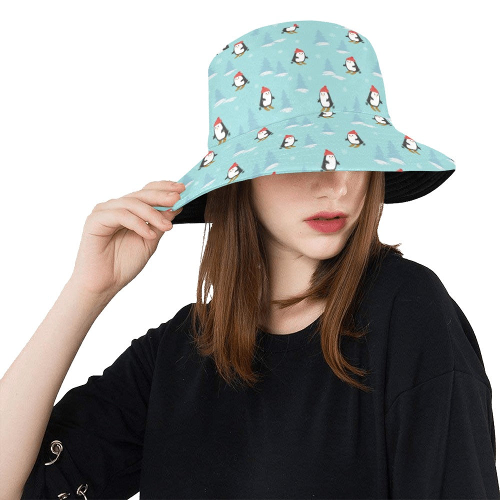 Ski Penguin Print Design LKS304 Unisex Bucket Hat