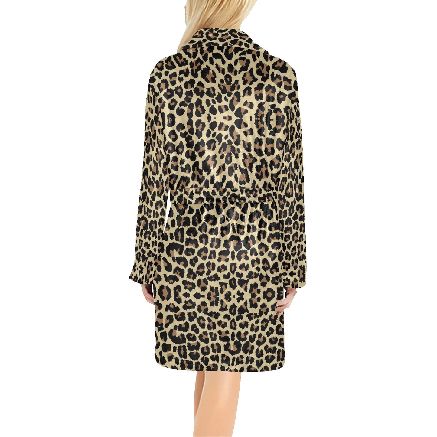 Cheetah Pattern Print Design 02 Women's Fleece Robe