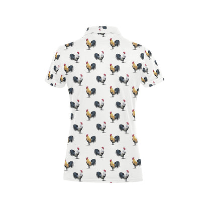 Chicken Pattern Print Design 02 Women's Polo Shirt