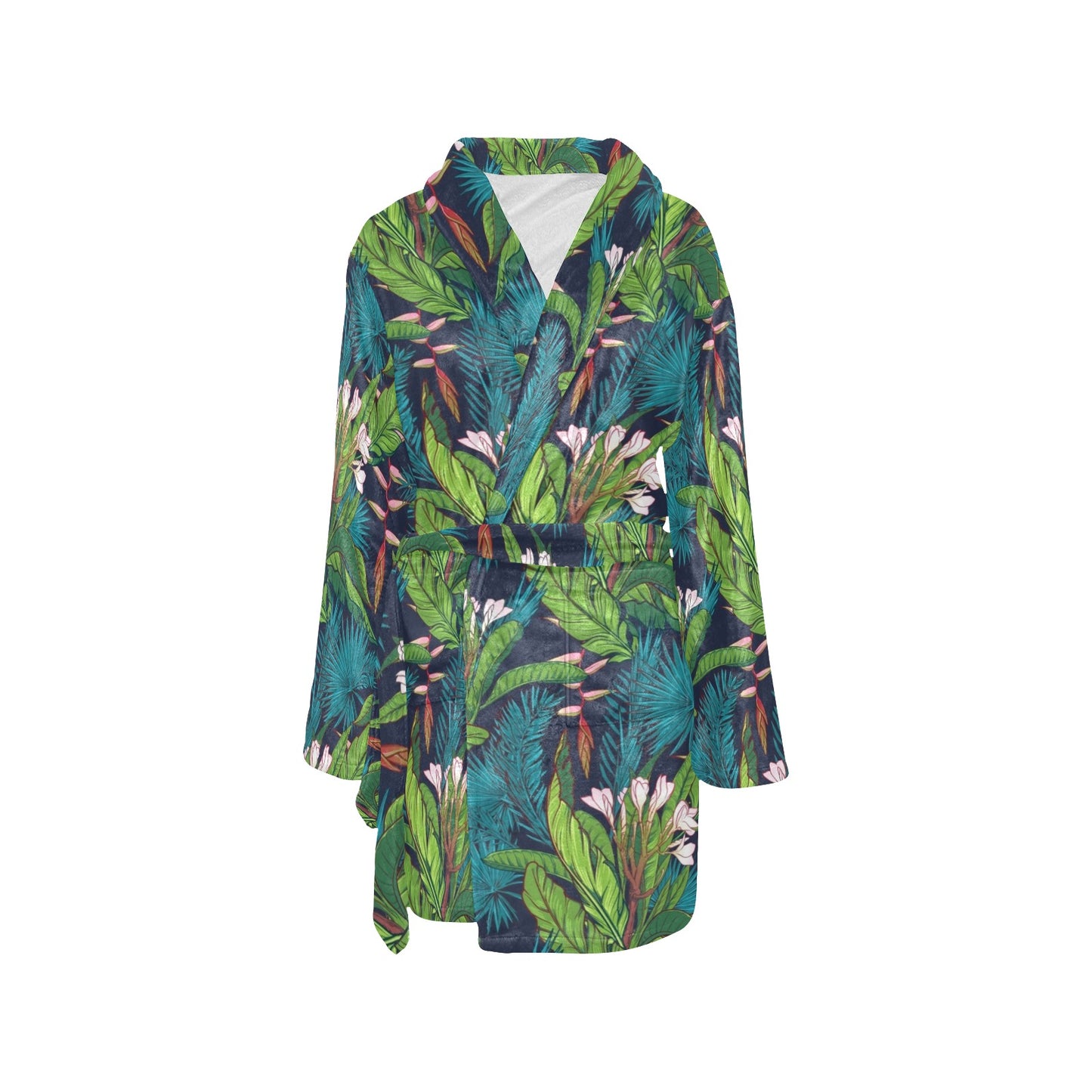 Rainforest Pattern Print Design RF01 Women's Fleece Robe